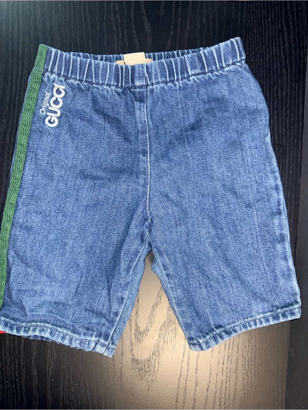 Gucci Baby Toddler Denim Shorts Web Stripe Logo Blue Made in Italy 3T?